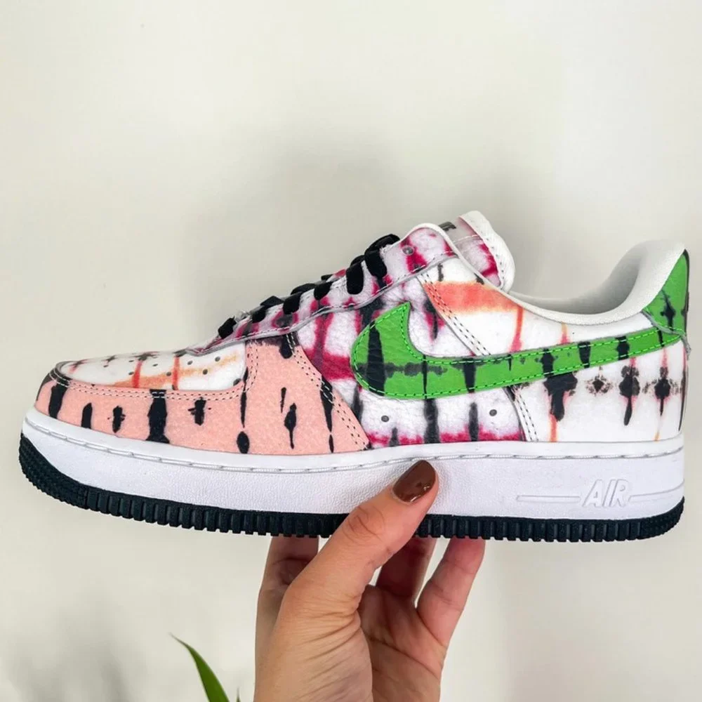 RARE Nike Air Force 1 Black Tie Dye - Picture 7 of 8